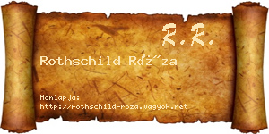 Rothschild Róza névjegykártya